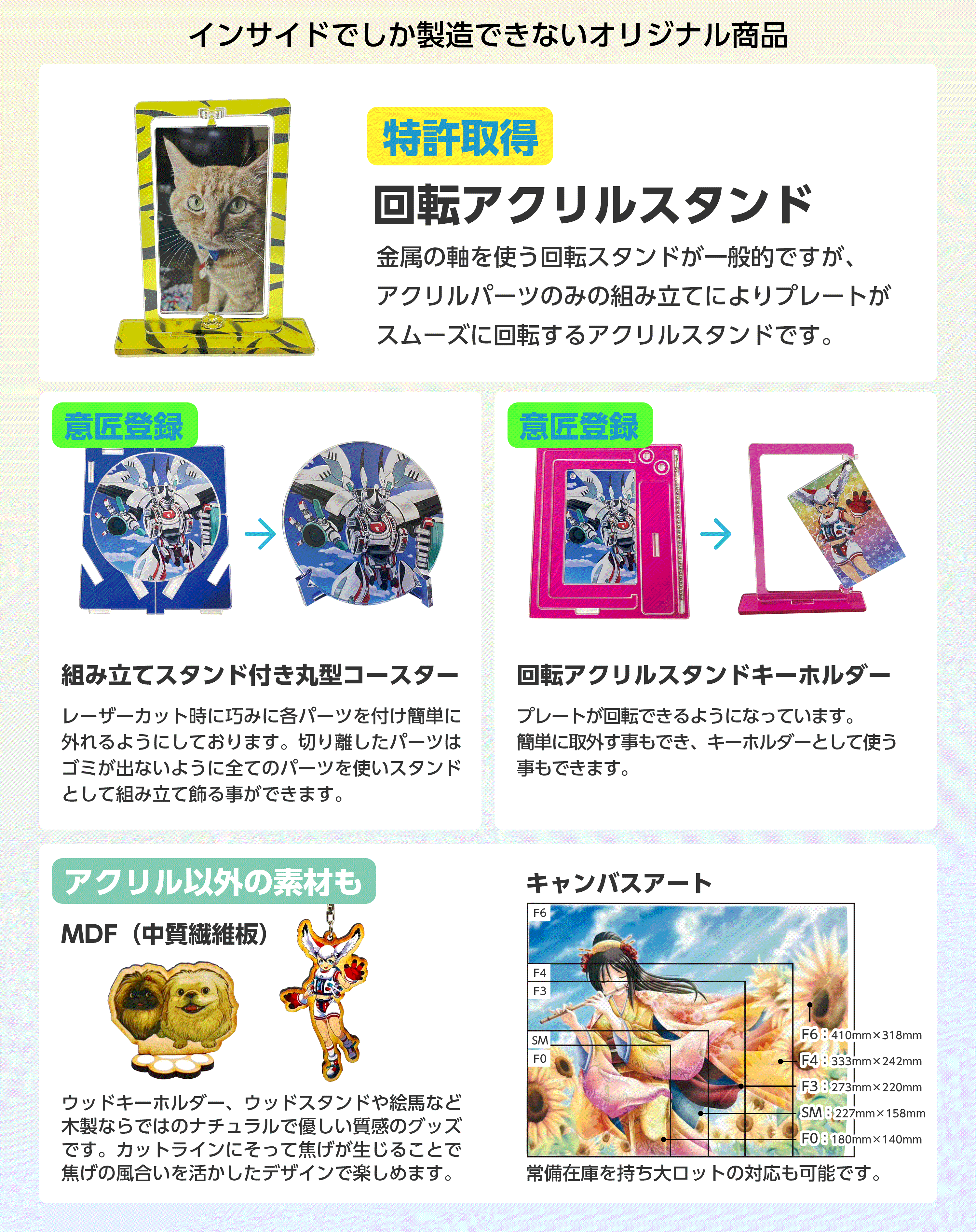 インサイドでしか製造できないオリジナル商品